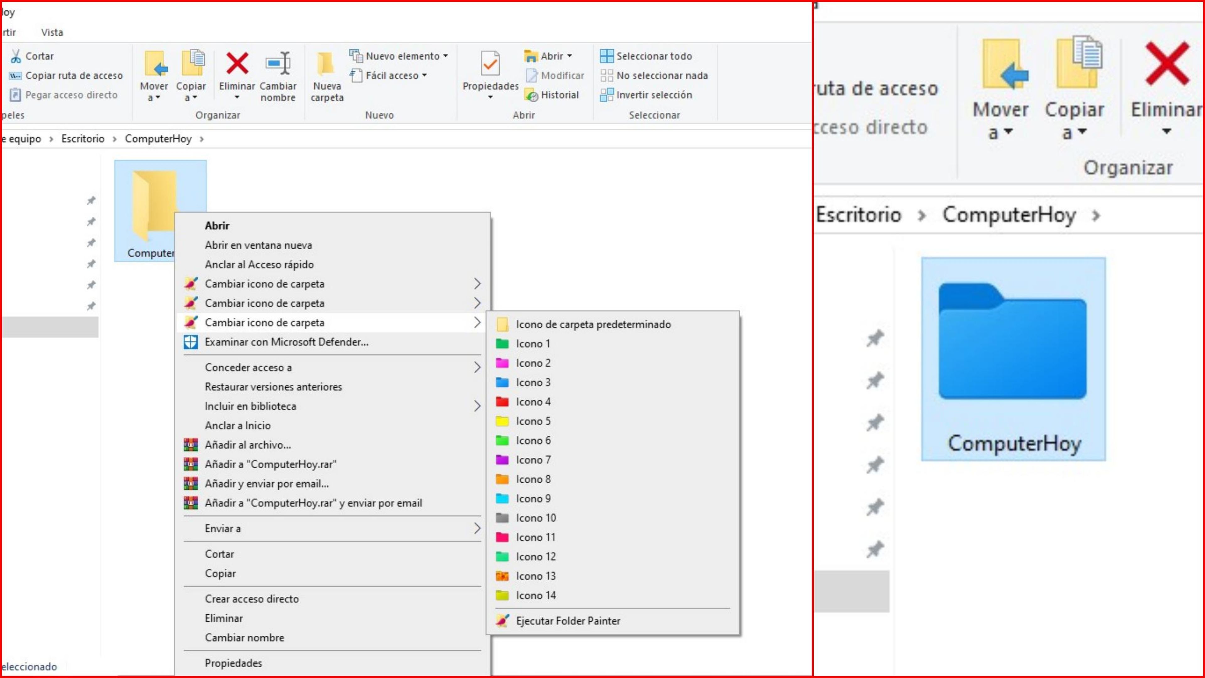 Cambiar color de carpeta en Folder Painter
