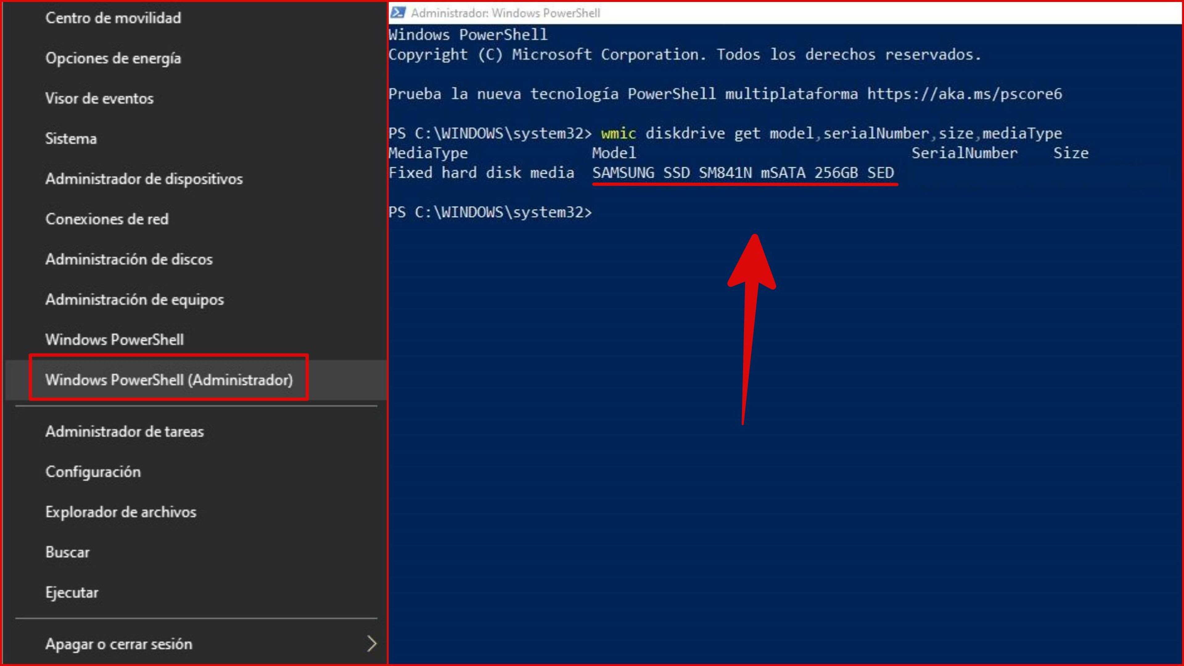 Ver SSD en Windows PowerShell